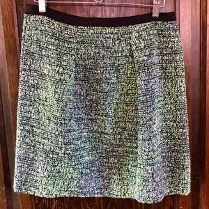 J.Crew boule skirt 8 lime green navy silver medium